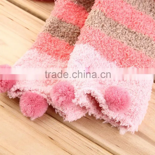 Girl's Fleece Cartoon Animal Thigh Stockings Striped Over Knee Socks Warm photo-2