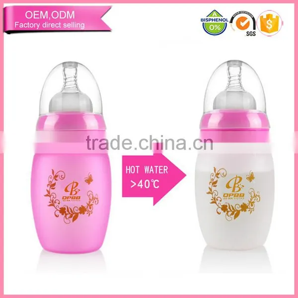 Handled Borosilicate Nursing Temperature Sense Glass Baby Bottle photo-3