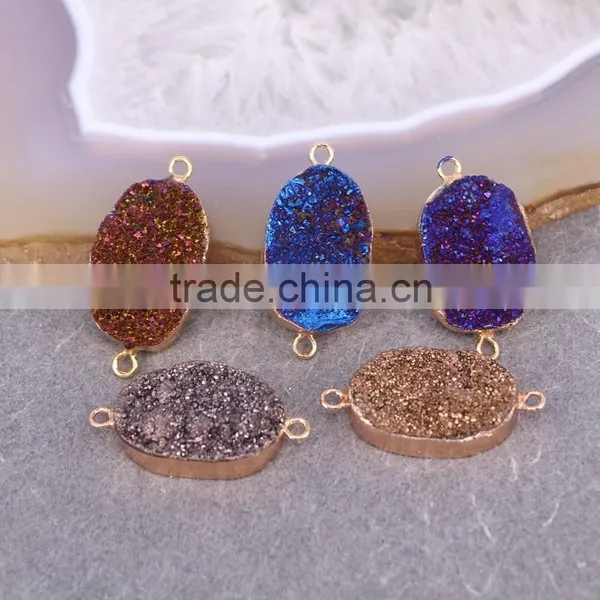 Square Shape Black / Purple Quartz Druzy Stone Beads, Square Shape Drusy Gem Stone Beads, Druzy Beads For Jewelry Making photo-3
