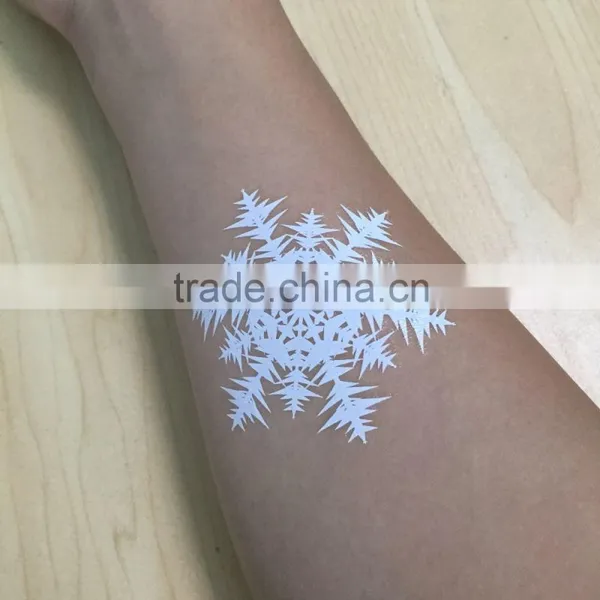 Non-toxic Spot Color Silk-screen White Sticker Snowflake Tattoos