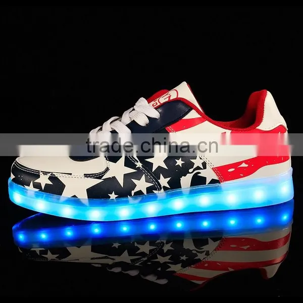 Hot Selling Rechargeable LED Light High Quality Flag Shoes Light Up Shoes photo-3