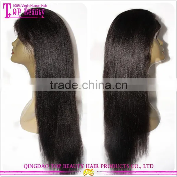 Indian Remy Human Hair Wigs Light Italian Yaki Straight Lace Front Wigs With Baby Hair 130% Density Yaki Wigs photo-3