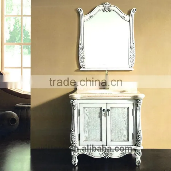 Handmade Bathroom Vanity Set Single Sink White Small Bathroom Vanity WTS106