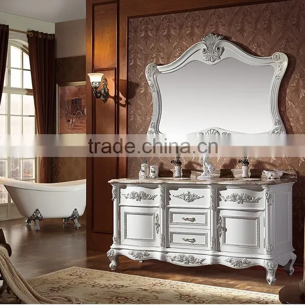 WTS16122 47 Inch Antique Cream White Undermount Single Sink Bathroom Vanity With Top photo-5