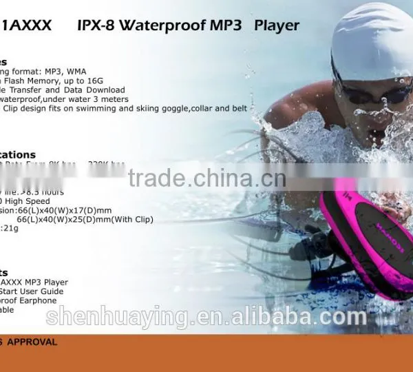 Mini Waterproof Swimming Mp3 Player