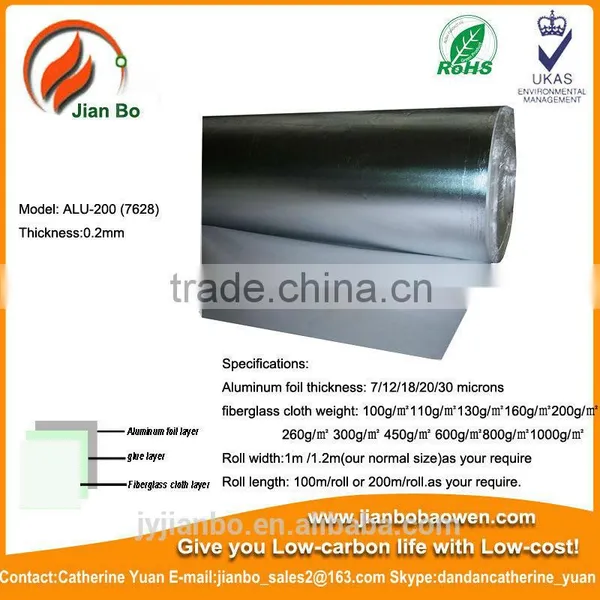 Fiber Glass Fabric Aluminium Foil Heat and Sound Insulation
