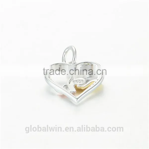 Heart 18Kgold Metal Charms European Charm Bracelet Necklace 100% Real 925 Sterling Silver S192 Best Gifts For You Or Friends photo-2