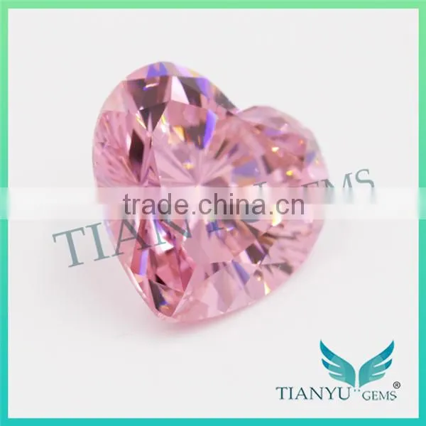 Wholesale Synthetic Heat CZ Stone 8*8 Pink Heart Cut Loose Cubic Zirconia Price photo-2