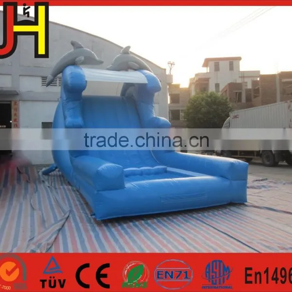Popular 0.55mm PVC Inflatable Dolphin Water Slide With CE/ EN14960 Certificate photo-2