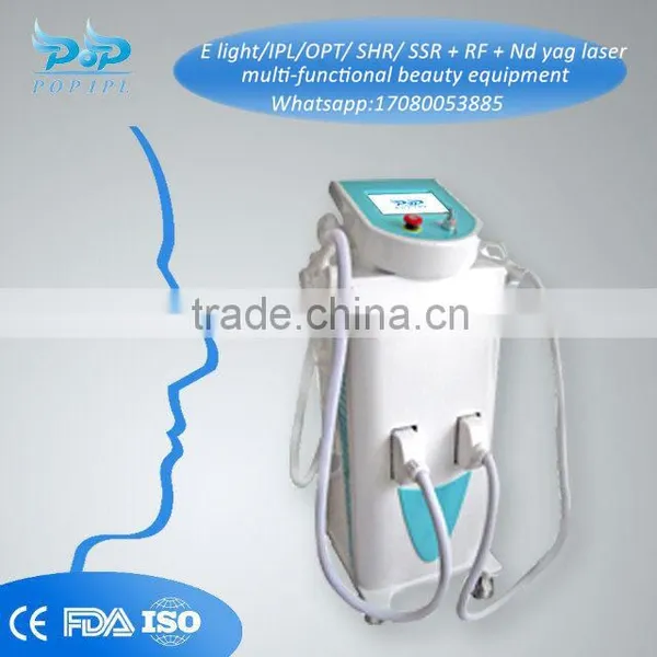 Vascular Removal 3300w Hair Removal 3 In 1 E Light/IPL/OPT/ SHR + RF + Medical Nd Yag Laser Multi-functional Beauty Equipment Ipl Machina3300W Ipl Laser Freckle Removal Anti-aging photo-3
