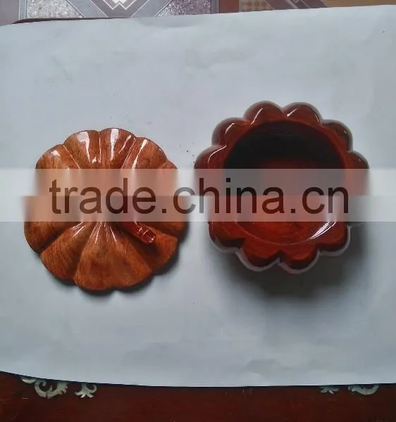 Cheap Wooden Pot With Lid, Pumpkin Shape for Home Decoration photo-5