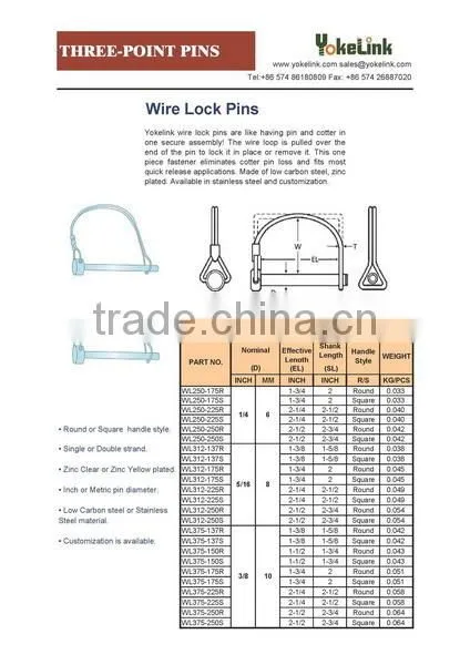 Wire Lock Pins Three Point Pin photo-2