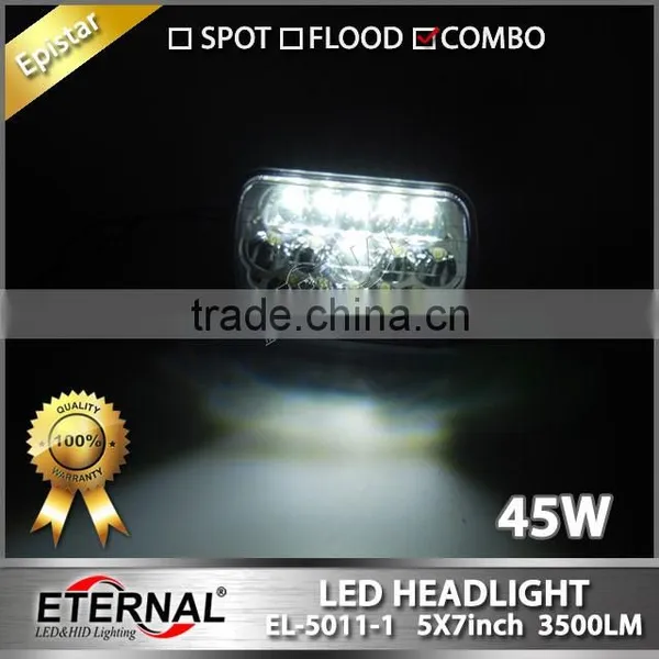 5x7in 45W Sealed Beam Led Headlight Dual Beam Light With H4 Plug for Automotive Truck photo-5