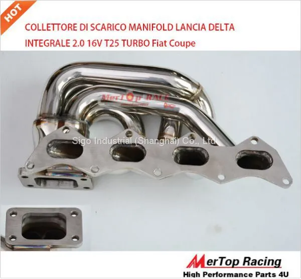 Mertop Race Full SS304 T25 TURBO FLANGE 38mm OD COLLETTORE DI SCARICO MANIFOLD FOR LANCIA DELTA INTEGRALE 2.0 16V Fiat photo-4