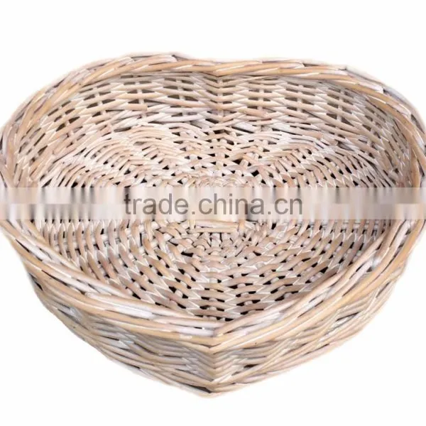 Heart Shaped Wicker Basket Large Small Hamper Home Gift Storage Wedding Willow photo-2