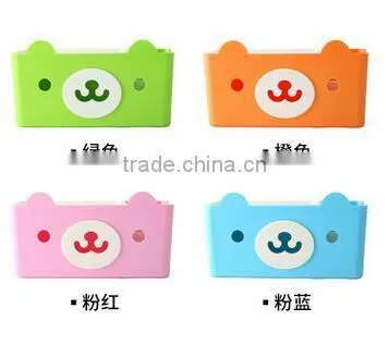 CY059 Multi-functional 4 Colors Tissue Box Cute Bear Paper Holder With Storage Grid photo-2