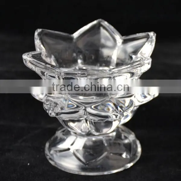 Glass Material and Candlestick Holder Type Tealight Candle Holder Flower Shaped photo-3