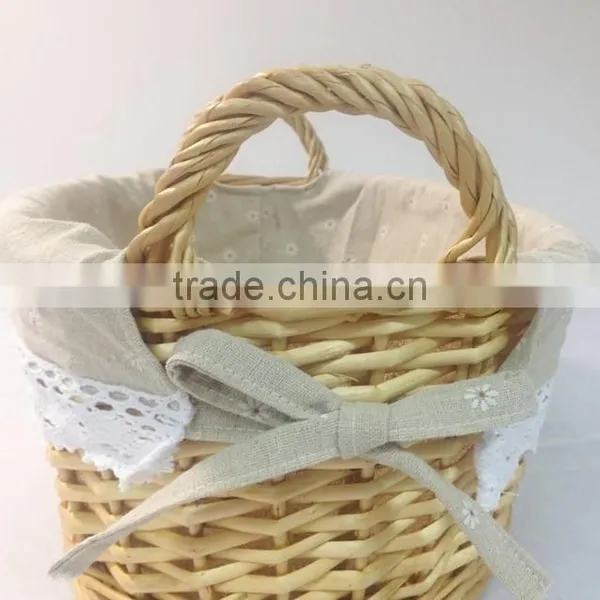 Customize Gfit Package Basket Hand Knitting Empty Wicker Baby Gift Basket photo-3