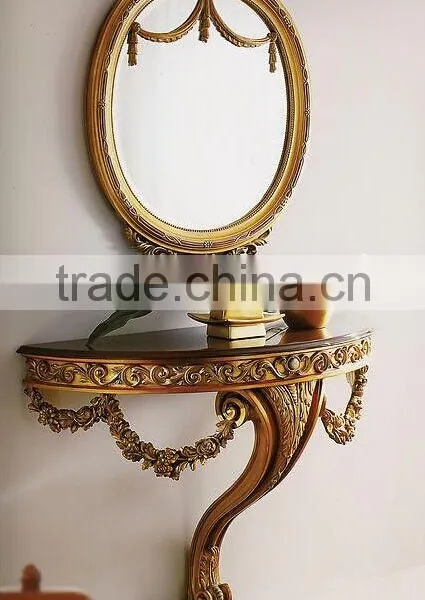Antique Victorian Gold Color Bed Room Wall Hanging Console Table and Mirror photo-2