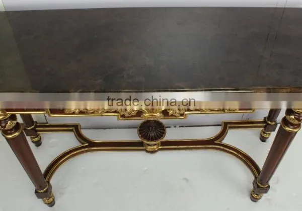 Art Deco Brown And Gold Console Table photo-5