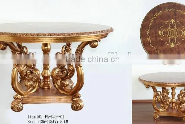 FA-329P-01 Leading Antique Round Table With Thick Paper and Glass Top photo-2
