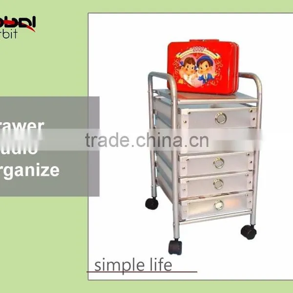 Easy To Move Plastic Drawer Organizer Mobile Office Storage Drawer Trolley Cart photo-4
