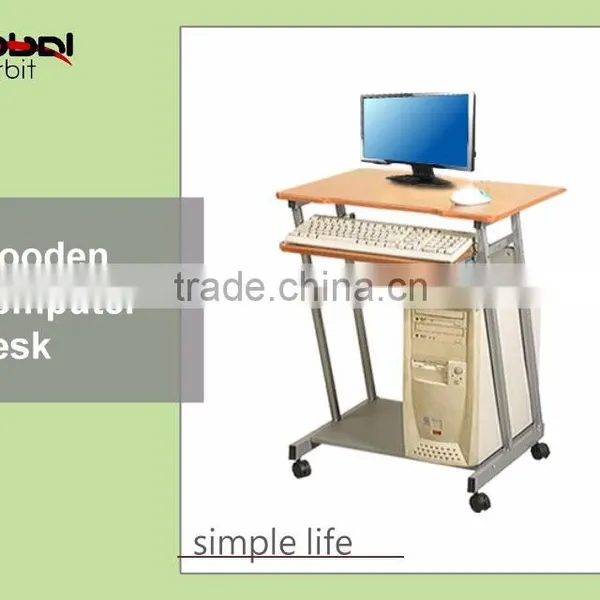 Rolling PC Table With Wheels Cheap Walmart Wooden Computer Desk photo-2