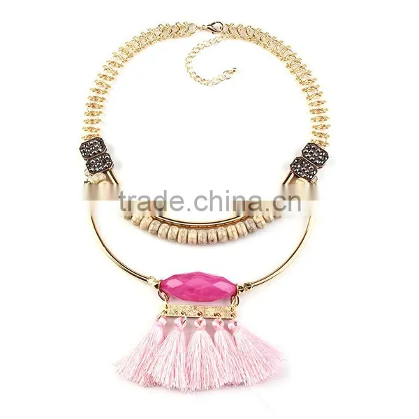Vintage Ethnic Design Adult Costume Necklace Jewelry ,multicolor Tassel photo-4