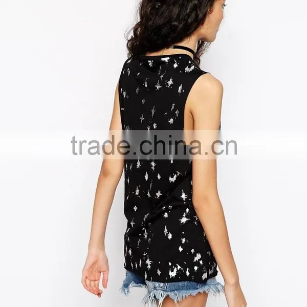 Full Printing Tank Top Ladies Drop Armhole Tank Top New Design 2015 photo-2