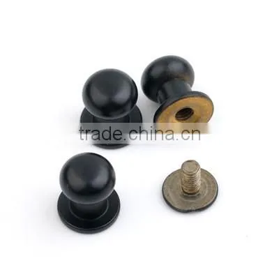 8*9*10mm Big Metal Brass Screw Rivets Knob Leather Craft Stud Rivets Watchband Belt Round Silver/black/gold ZD-014 photo-3