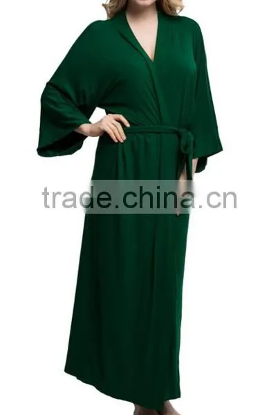 Cheap 100% Cotton Plain Extra Long Women Bathrobe photo-3