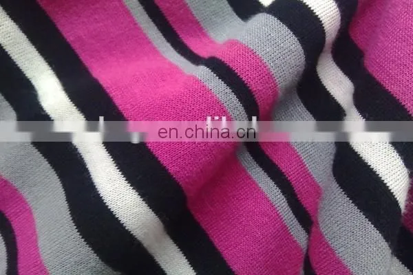 Winfar Textile Single Jersey Ring Spun Yarn Dyed Stripe 30S Viscose Jersey Fabric photo-3