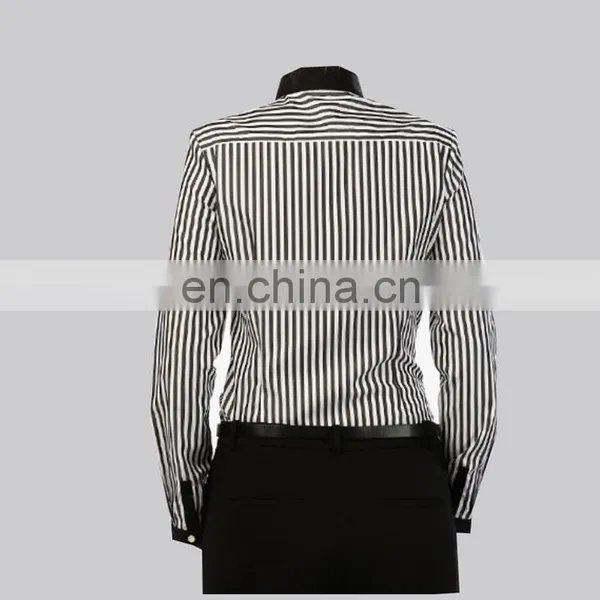 Classical Black and White Stripe Ladies Blouse or Tops photo-3
