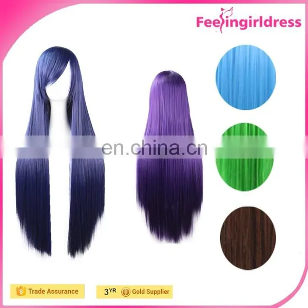 Fashion Quality Synthetic Feathers Cosplay Wig Long Purple photo-2