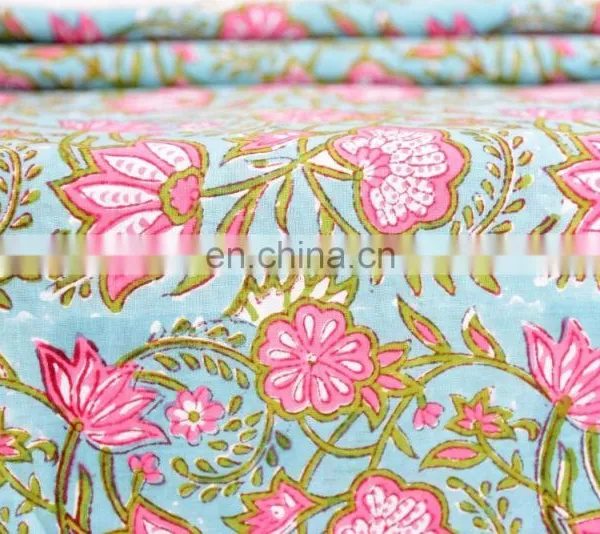 Dressmaking Sewing Fabric By Meter Indian New Hand Block Cotton Fabric Crafting photo-3