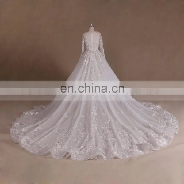 Latest Saudi Arabian Plus Size Muslim Whole Islamic Arabic Long Bridal Wedding Dress Designs Wedding Gowns