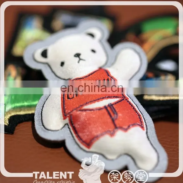 Custom Special Shape 3D Sponge Filling Double Face Mascot Woven Badge photo-5