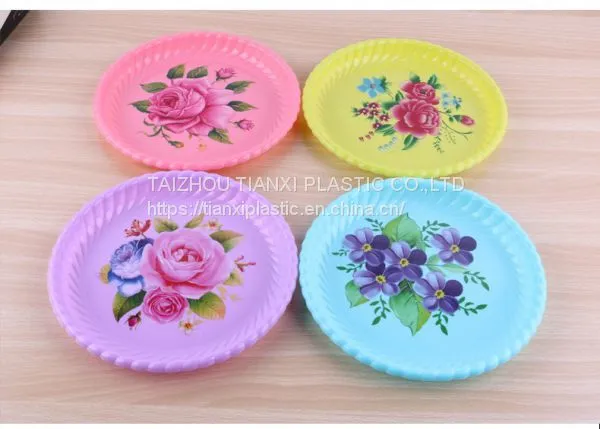 TX006 PLASTIC COLORFUL CAKE PLATE FOOD TRAY SNACK PLATE photo-2