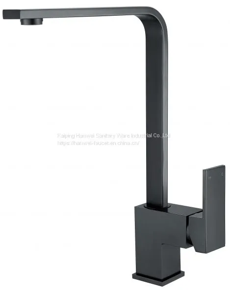Deck Mounted Black Color Chrome Finished Swivel 3 Way Kitchen Faucet Supplier Brass Kitchen Faucet photo-4