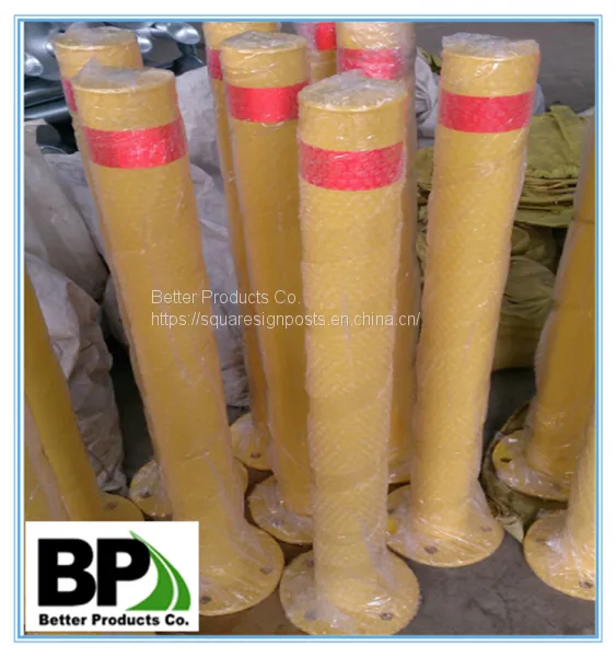 Galvanized Yellow Painted Steel Road Bollard for Safety photo-2