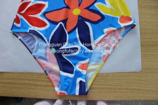 Front Deep v Sexy Swimsuit Floral Soft Padded Bathing Suit Women's One Piece Swimwear photo-3