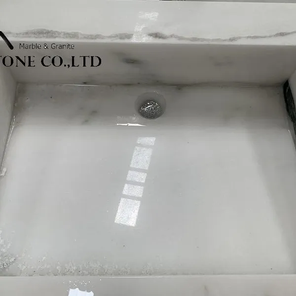 Factory Price Newest Panda White Marble Prefab Double Sink Vanity Top photo-5