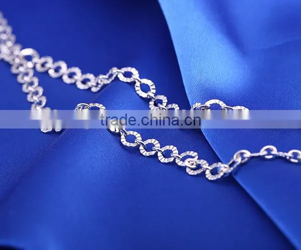 2015 Fashion Rhodium Plated Dimond Cut Chain Necklace Jewelry Accessories photo-6