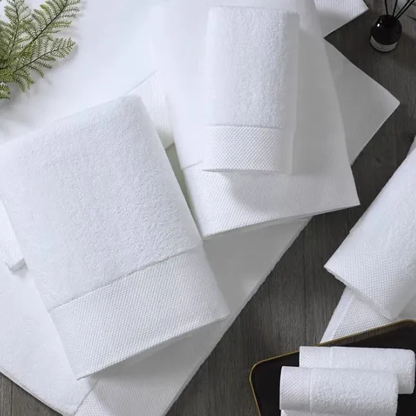 Cotton Satin Border Terry Hand Towels