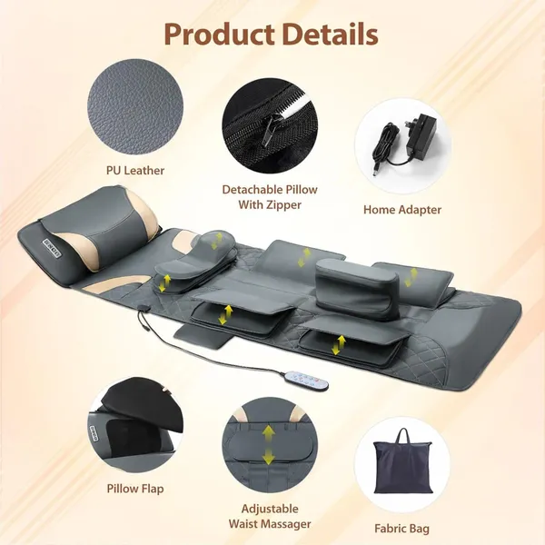 Massage Bed Topper With Neck, Back & Hip Relaxation System MH-A85 photo-3