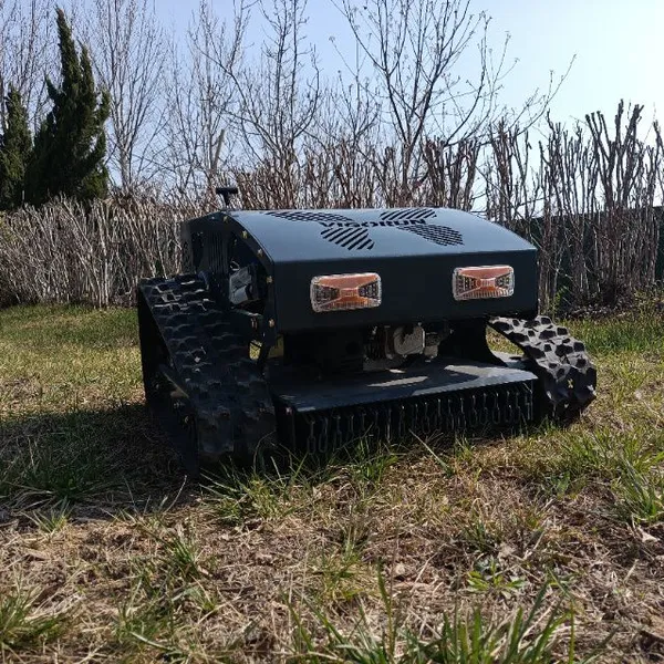 Industrial Single Cylinder Gasoline Engine Petrol/Gasoline 20 Inch Cutting Blade Remote Operated Steep Slope Mower photo-6