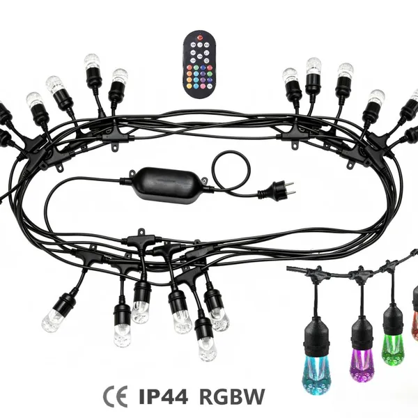TL9002RGBW#Наружные RGBW светодиодные ленты, водонепроницаемые, с изменением цвета, декоративные гирлянды для террасы, свадьбы, кемпинга