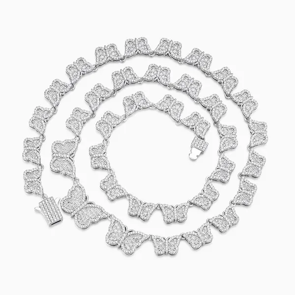 Shining Star Jewelry Bling Moissanite Butterfly Chain Necklace For Women Men photo-2
