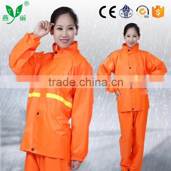 YANLI 100%waterproof,orange Safety Pvc Vinyl Reflective Raincoat /reflective Raincoat for Adult photo-3