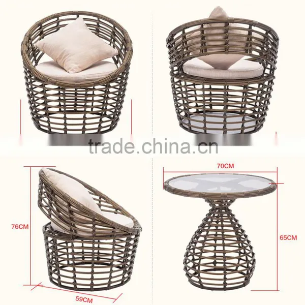 Outdoor Leisure Dining Table Set Garden Wicker Egg Chair Rattan Furniture Italian Design photo-6